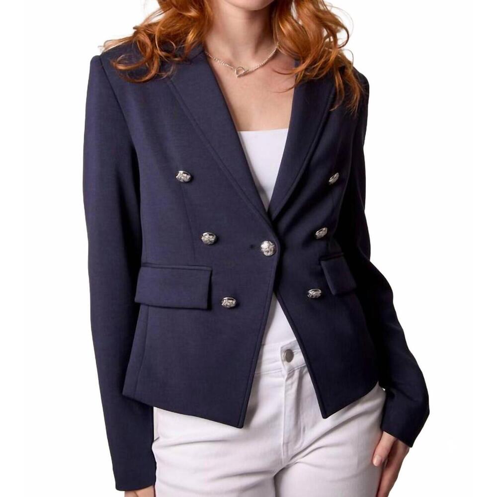 NEW BLUE REVIVAL kasey nautical hooded blazer in navy